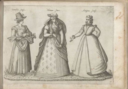 Three women dressed according to the fashion of Siena, ca. 1580