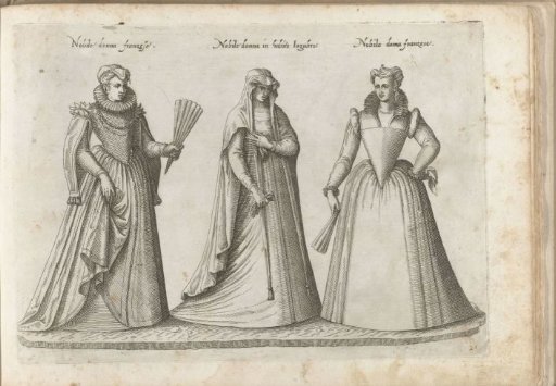 Three women dressed according to the Italian fashion of ca. 1580