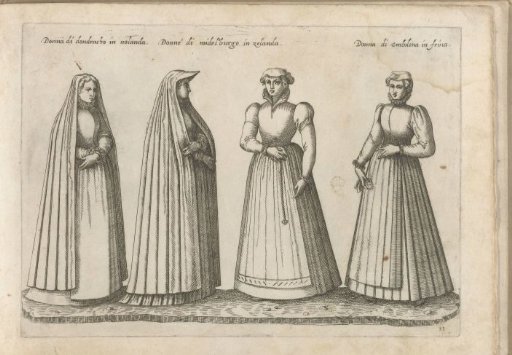 Four women dressed according to the fashion of Holland, Zeeland and Friesland, ca. 1580