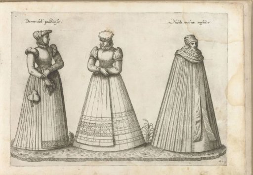 Three women dressed according to the German fashion of ca. 1580