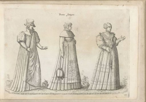 Three Swiss women dressed according to the fashion of ca. 1580