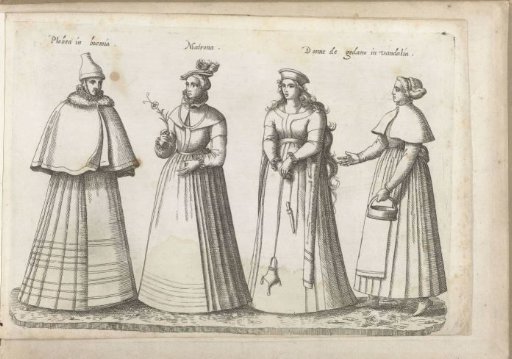 Four women, dressed according to the fashion of ca. 1580