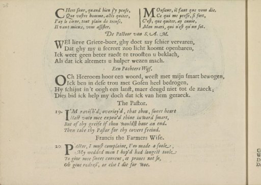 Quatrains accompanying depictions of a priest and a peasant woman