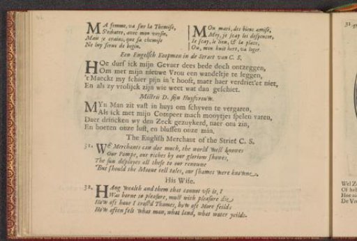 Quatrains accompanying depictions of an English merchant and his wife
