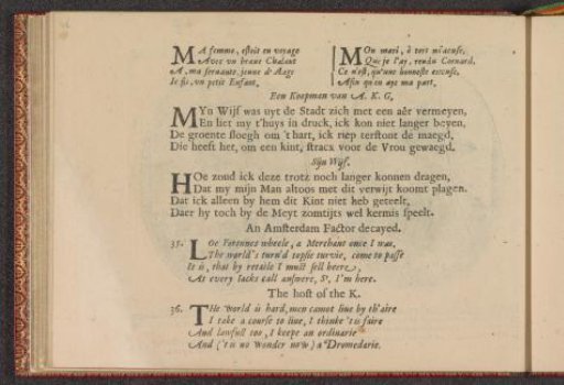 Quatrains accompanying depictions of a merchant from Amsterdam and his wife