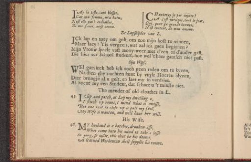 Quatrains accompanying depictions of a tailor and his wife