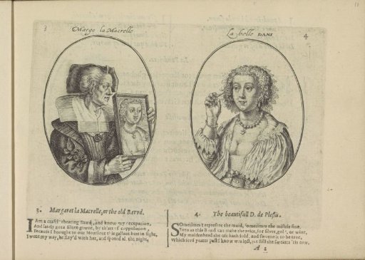 Portraits of the procuress Margo Macrelle and the courtesan La Belle Dans