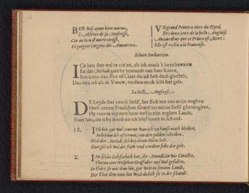 Quatrains accompanying the portraits of the courtesans named the Beautiful Barbara and La belle Anglaise