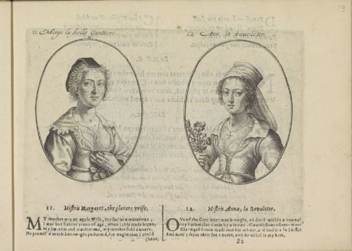 Portraits of the courtesans Margo la belle Gantiere and Anna la Bavolette