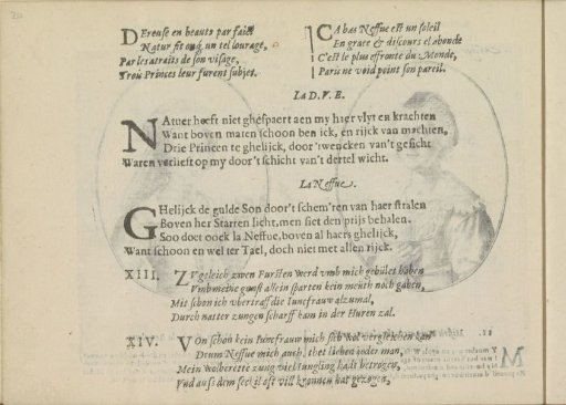 Quatrains accompanying the portraits of the courtesans named Madame de D.V.E. and Mademoiselle La Neffue