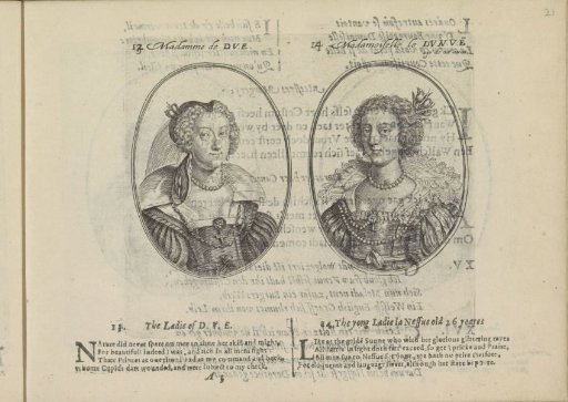 Portraits of the courtesans named Madame de D.V.E. and Mademoiselle La Neffue