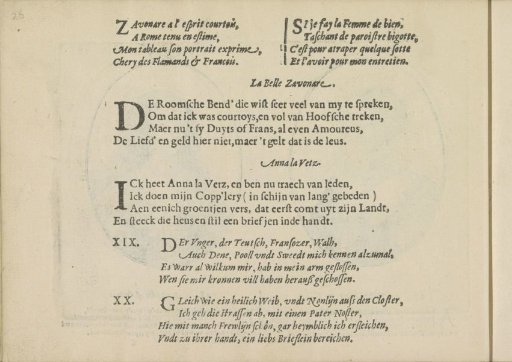 Quatrains accompanying the portraits of the courtesans named La Belle Zavonare and Anna la Vetz