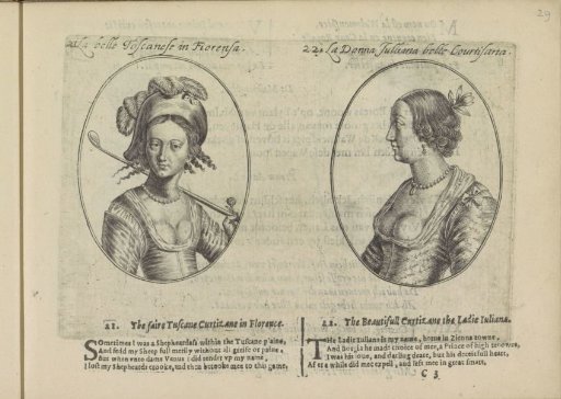 Portraits of the courtesans named the Beautiful Tuscan and La Donna Juliana