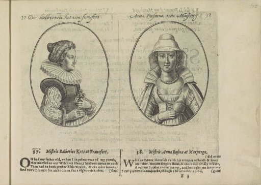 Portraits of the courtesans Balbiereis Ket of Frankfurt and Anna Rosina of Marburg