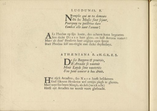 Quatrains accompanying the performances of Lugdunea B. and Athaeniana B.aH.G.R.E.S