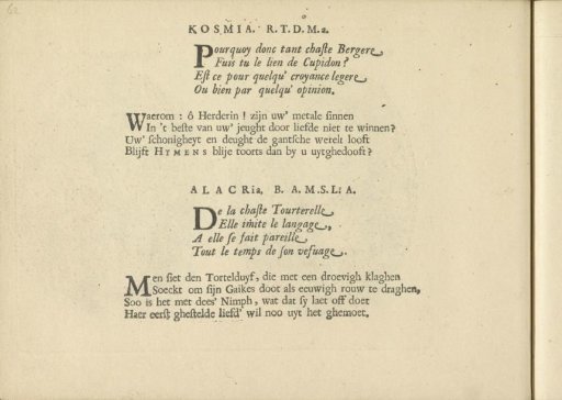 Quatrains accompanying the performances of Kosmia R.T.D.M.a. and Alacria B. A.M.S.L.A.