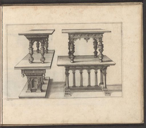 Four tables, stacked