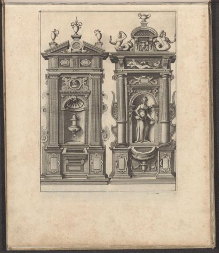 Two wall panels with washbasins