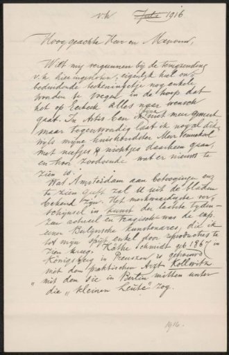 Letter to Max Wilhelm Carl Weber and Anne Antoinette Weber-Van Bosse