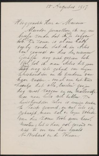 Letter to Max Wilhelm Carl Weber and Anne Antoinette Weber-Van Bosse