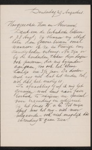 Letter to Max Wilhelm Carl Weber and Anne Antoinette Weber-Van Bosse