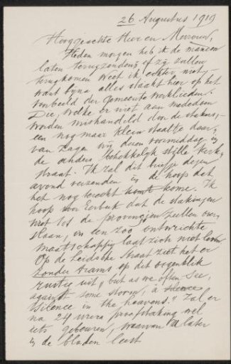 Letter to Max Wilhelm Carl Weber and Anne Antoinette Weber-Van Bosse