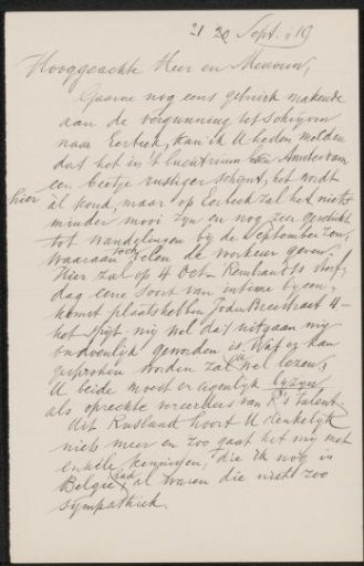 Letter to Max Wilhelm Carl Weber and Anne Antoinette Weber-Van Bosse