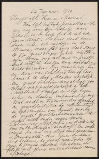 Letter to Max Wilhelm Carl Weber and Anne Antoinette Weber-Van Bosse
