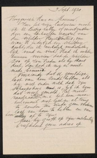 Letter to Max Wilhelm Carl Weber and Anne Antoinette Weber-Van Bosse