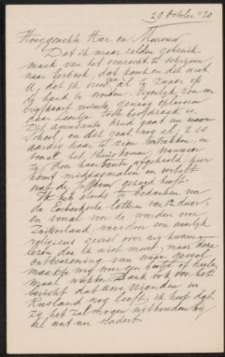Letter to Max Wilhelm Carl Weber and Anne Antoinette Weber-Van Bosse