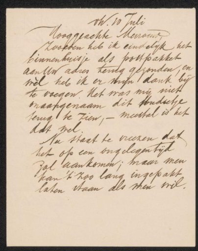 Letter to Anne Antoinette Weber-Van Bosse