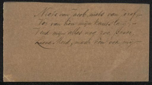 Poem from the collection of August Allebé