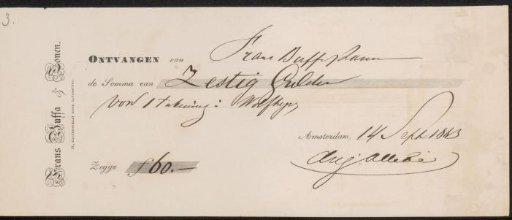 Receipt for August Allebé