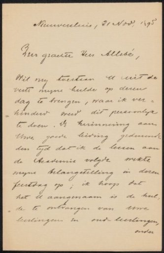 Letter to August Allebé