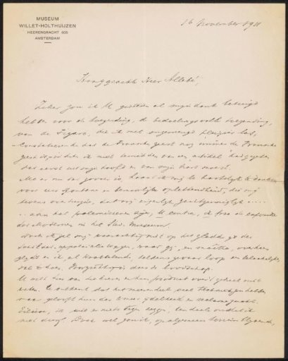 Letter to August Allebé