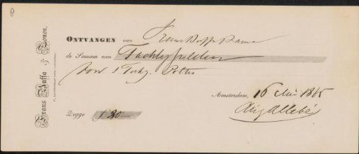 Receipt for August Allebé