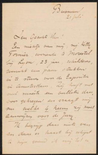 Letter to August Allebé