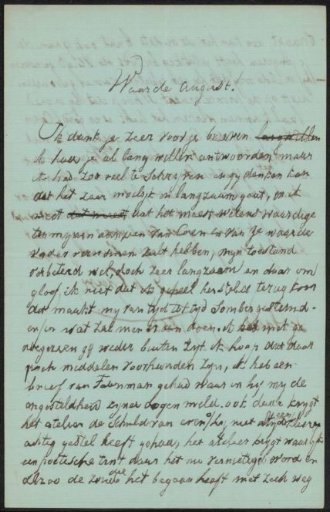 Letter to August Allebé
