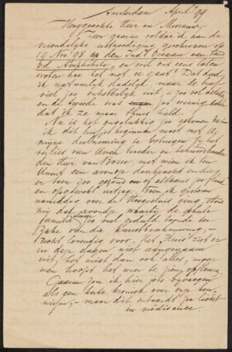Letter to Max Wilhelm Carl Weber and Anne Antoinette Weber-Van Bosse