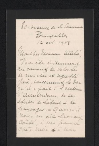 Letter to August Allebé