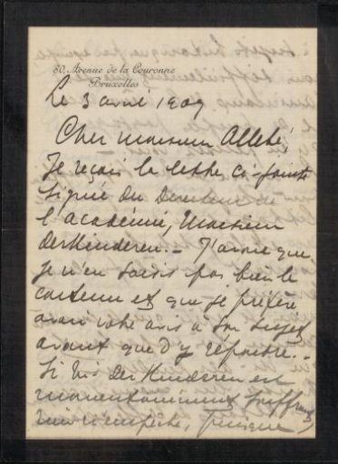 Letter to August Allebé