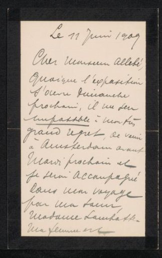 Letter to August Allebé
