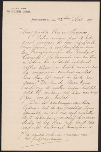 Letter to Max Wilhelm Carl Weber and Anne Antoinette Weber-Van Bosse