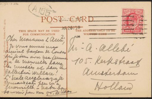 Postcard to August Allebé