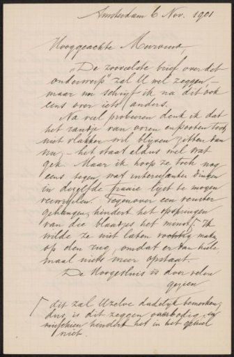 Letter to Anne Antoinette Weber-Van Bosse