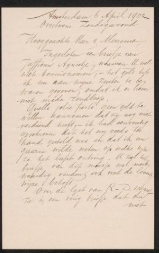 Letter to Max Wilhelm Carl Weber and Anne Antoinette Weber-Van Bosse