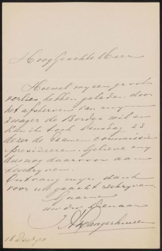 Letter to August Allebé