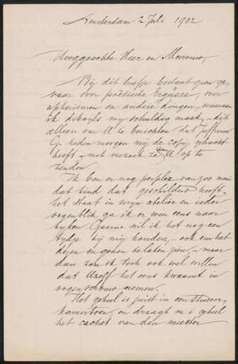 Letter to Max Wilhelm Carl Weber and Anne Antoinette Weber-Van Bosse