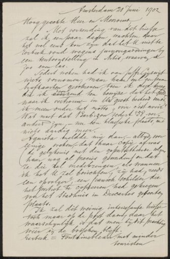 Letter to Max Wilhelm Carl Weber and Anne Antoinette Weber-Van Bosse