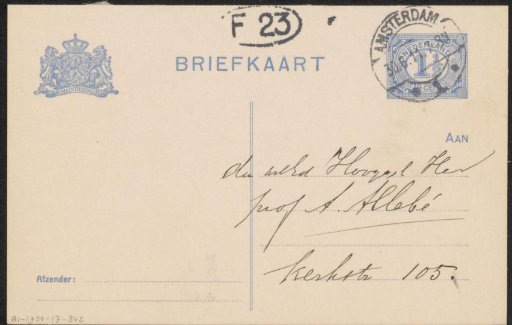 Postcard to August Allebé